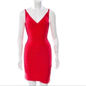 Red Herve Leger Bandage Dress